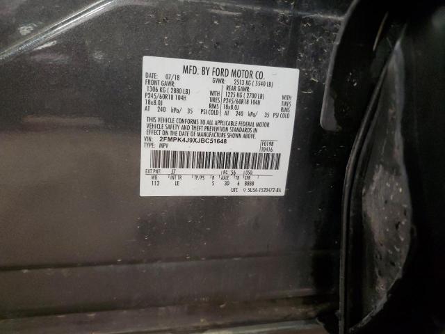 2FMPK4J9XJBC51648 - 2018 FORD EDGE SEL 灰色 照片 14