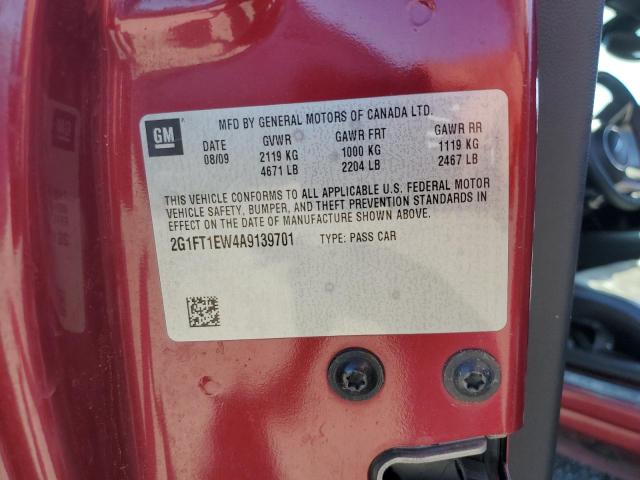 2G1FT1EW4A9139701 - 2010 CHEVROLET CAMARO SS RED photo 12