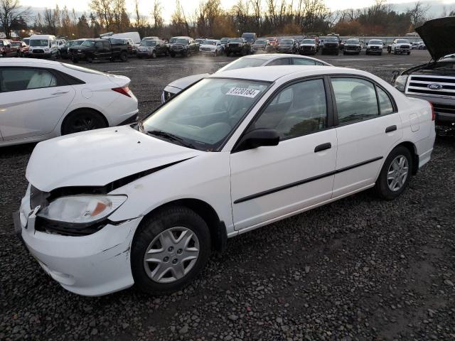 2HGES16395H586676 - 2005 HONDA CIVIC DX VP WHITE photo 1