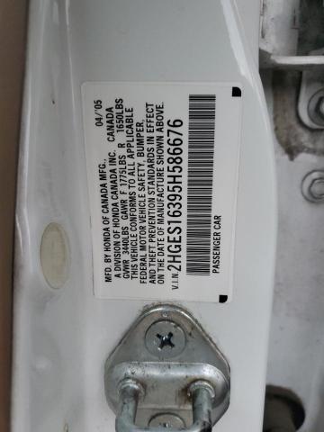 2HGES16395H586676 - 2005 HONDA CIVIC DX VP WHITE photo 12