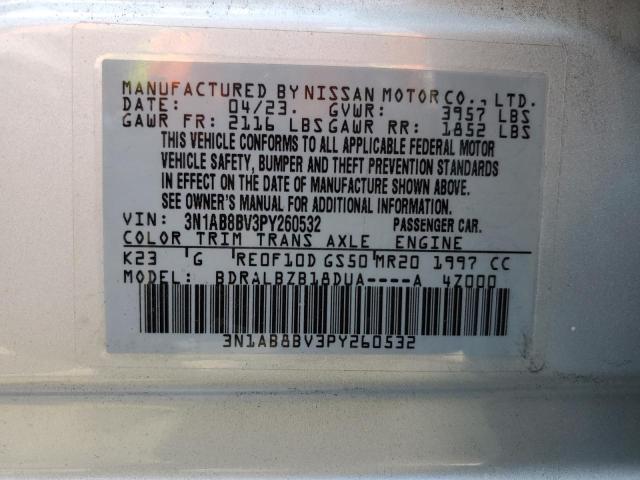 3N1AB8BV3PY260532 - 2023 NISSAN SENTRA S SILVER photo 13