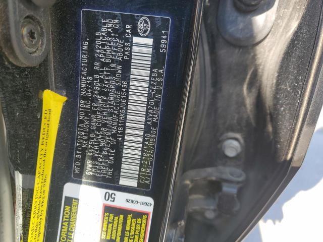 4T1B11HK6JU615496 - 2018 TOYOTA CAMRY L შავი ფოტო 13