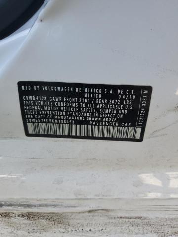 3VWE57BU5KM188463 - 2019 VOLKSWAGEN JETTA SEL Beyaz fotoğraf 12