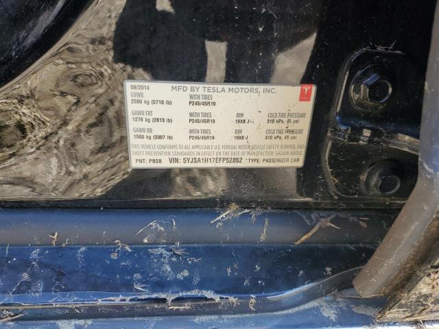 5YJSA1H17EFP52862 - 2014 TESLA MODEL S შავი ფოტო 12
