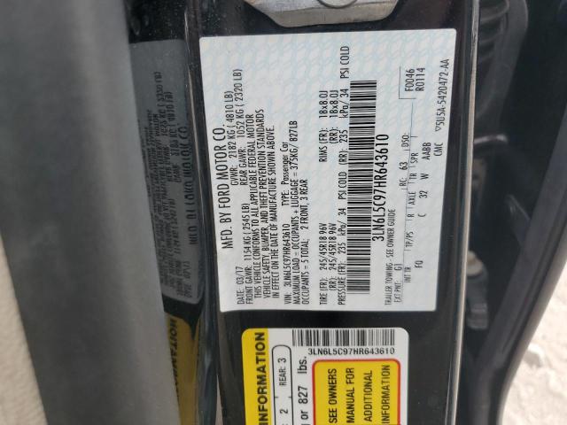 3LN6L5C97HR643610 - 2017 LINCOLN MKZ SELECT BLACK photo 12