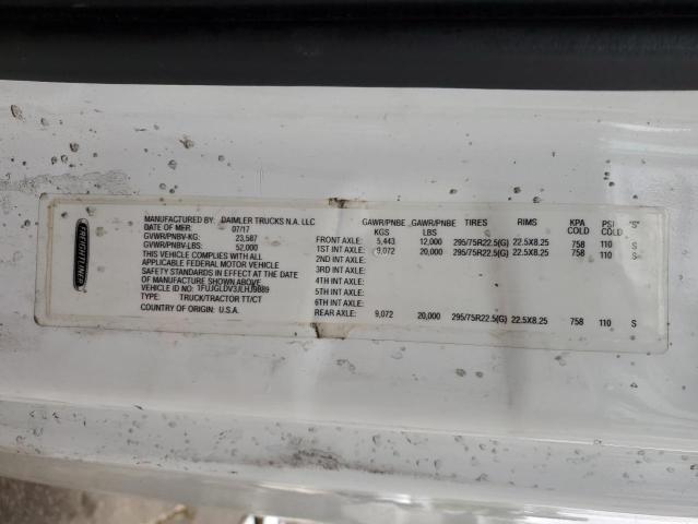 1FUJGLDV3JLHJ9889 - 2018 FREIGHTLINER CASCADIA 1 Biały zdjęcie 10