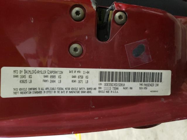 1B3ES56C45D152010 - 2005 DODGE NEON SXT RED photo 12