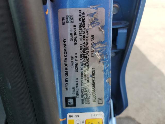 KL8CB6SA6HC726271 - 2017 CHEVROLET SPARK LS BLUE photo 12