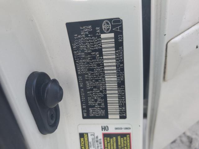 2T1BURHE2FC311204 - 2015 TOYOTA COROLLA L WHITE photo 12