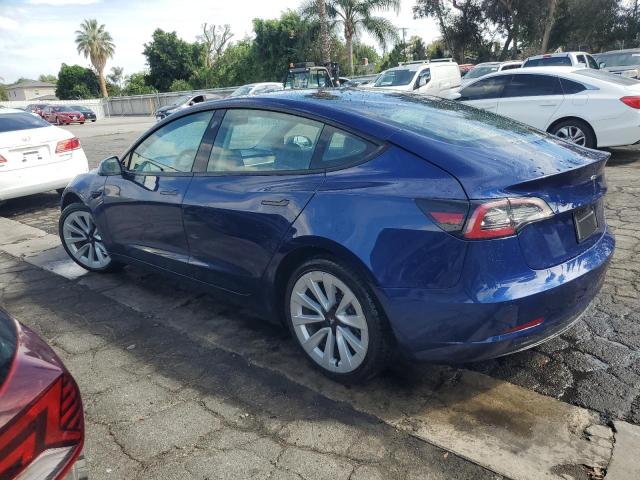 5YJ3E1EA0NF372646 - 2022 TESLA MODEL 3 BLUE photo 2