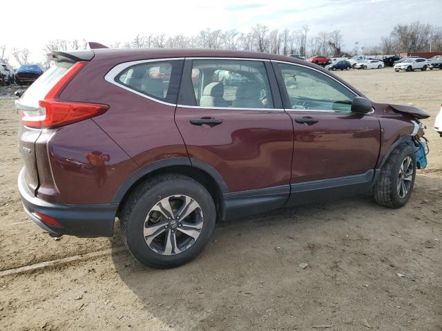 2HKRW6H32JH224091 - 2018 HONDA CR-V LX BURGUNDY photo 3