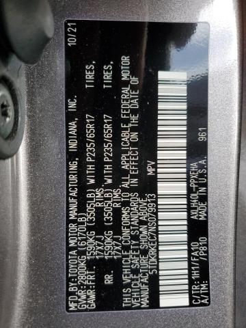 5TDKRKEC7NS079913 - 2022 TOYOTA SIENNA LE GRAY photo 13