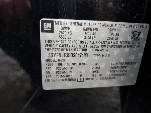 3GYFNJE35DS647183 - 2013 CADILLAC SRX PREMIUM COLLECTION BLACK photo 14