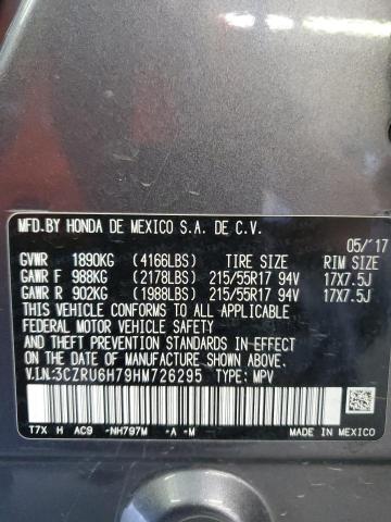 3CZRU6H79HM726295 - 2017 HONDA HR-V EXL Grafit foto 13