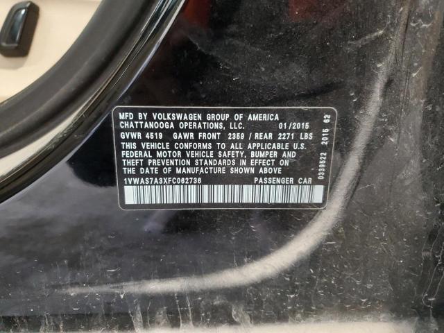 1VWAS7A3XFC062736 - 2015 VOLKSWAGEN PASSAT S BLACK photo 12