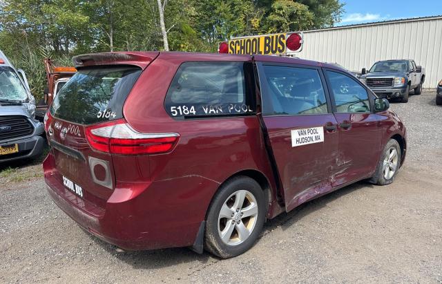 5TDZK3DC9FS644500 - 2015 TOYOTA SIENNA BURGUNDY photo 4