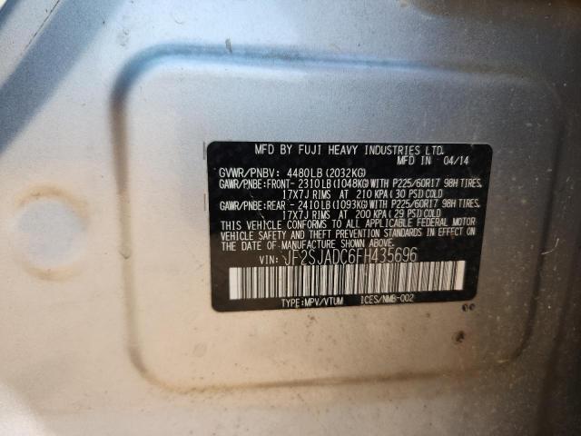 JF2SJADC6FH435696 - 2015 SUBARU FORESTER 2.5I PREMIUM 银色 照片 14