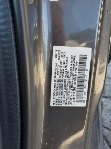 5FNRL5H91EB030454 - 2014 HONDA ODYSSEY TOURING GRAY photo 13