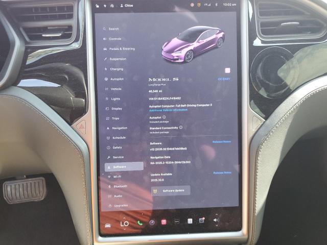 5YJSA1E2XLF415452 - 2020 TESLA MODEL S Розовый фото 9