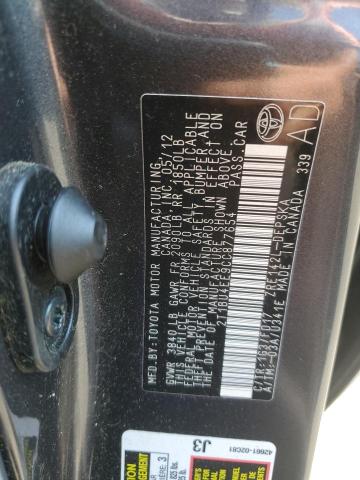 2T1BU4EE9CC877654 - 2012 TOYOTA COROLLA BASE ნაცრისფერი ფოტო 12