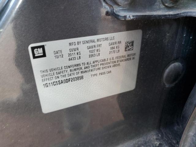 1G11C5SA0DF203898 - 2013 CHEVROLET MALIBU 1LT GRAY photo 12