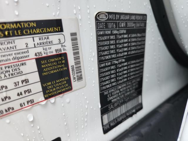 SALWR2PF7GA122860 - 2016 LAND ROVER RANGE ROVE HSE WHITE photo 13