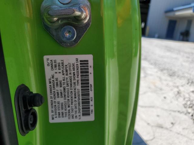 2HGFC4B07GH307517 - 2016 HONDA CIVIC LX GREEN photo 12