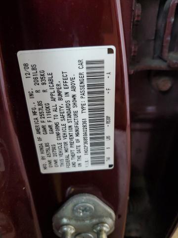 1HGCP36859A028361 - 2009 HONDA ACCORD EXL BURGUNDY photo 13