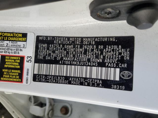 4T1B61HK9JU134045 - 2018 TOYOTA CAMRY XSE 白色 照片 13