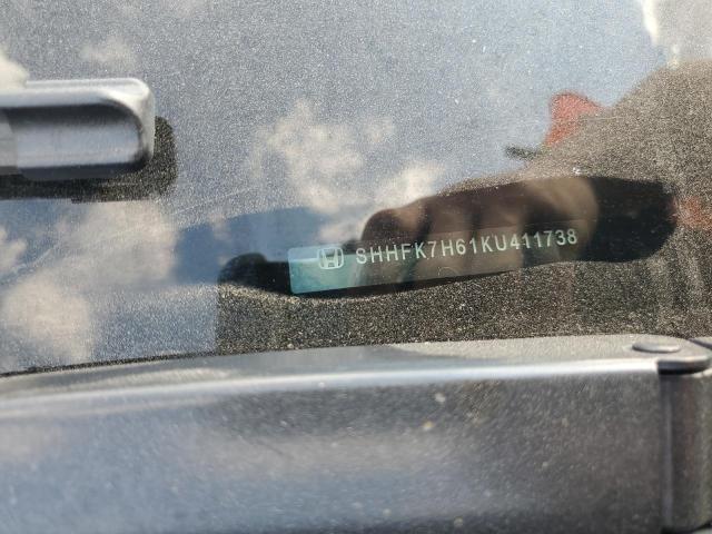 SHHFK7H61KU411738 - 2019 HONDA CIVIC EX CHARCOAL photo 13