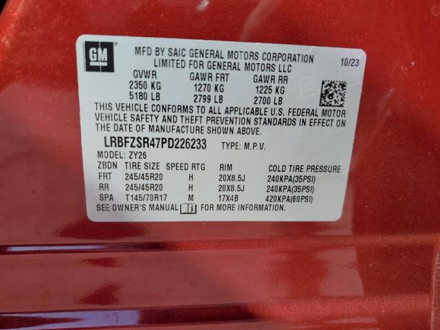 LRBFZSR47PD226233 - 2023 BUICK ENVISION AVENIR Czerwony zdjęcie 13