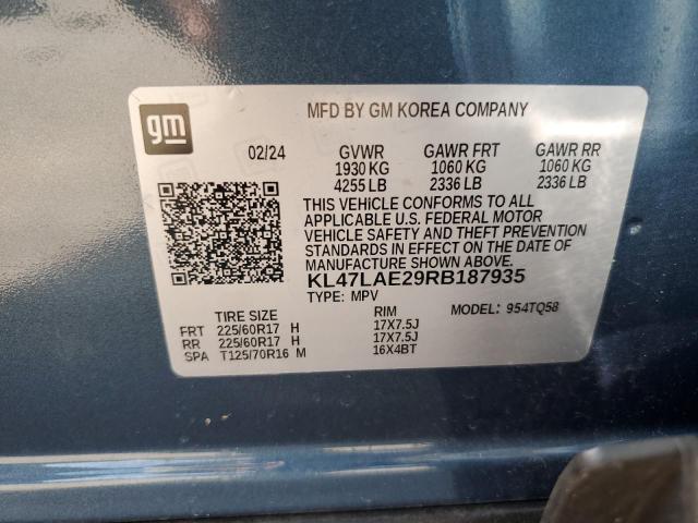 KL47LAE29RB187935 - 2024 BUICK ENVISTA PREFERRED Կապույտ լուսանկար 13