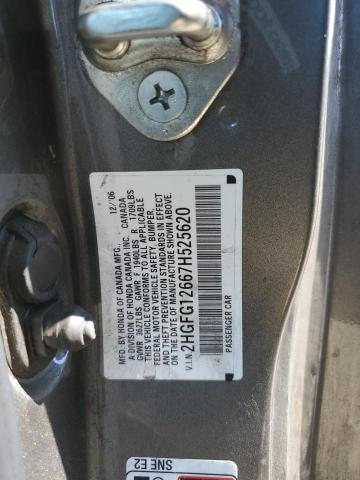 2HGFG12667H525620 - 2007 HONDA CIVIC LX GRAY photo 12