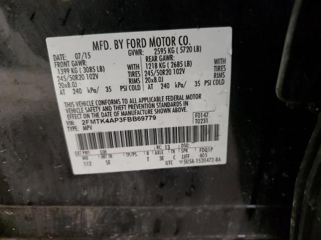 2FMTK4AP3FBB69779 - 2015 FORD EDGE SPORT BLACK photo 14