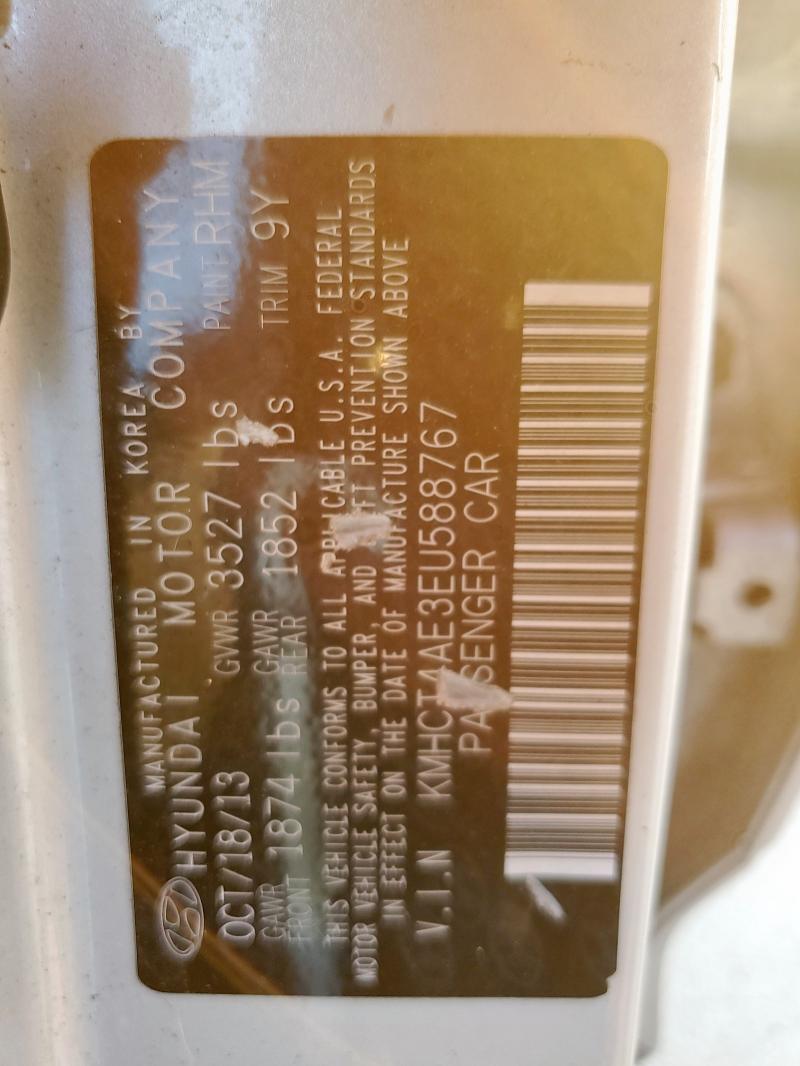 KMHCT4AE3EU588767 - 2014 HYUNDAI ACCENT GLS SILVER photo 12