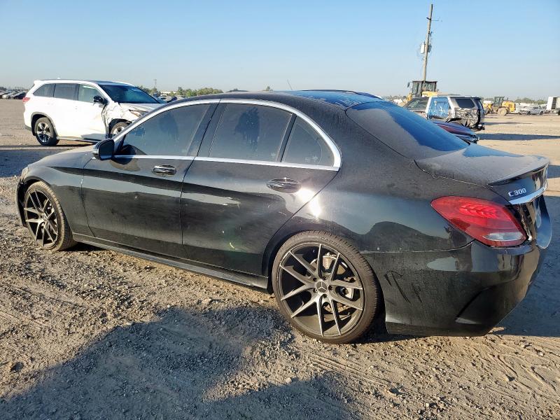 55SWF4JB4HU203985 - 2017 MERCEDES-BENZ C 300 BLACK photo 2