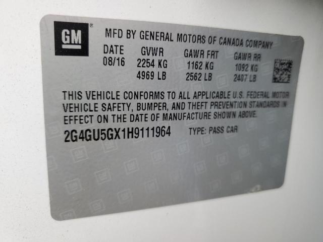 2G4GU5GX1H9111964 - 2017 BUICK REGAL GS თეთრი ფოტო 12