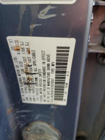 JHLRE48787C078507 - 2007 HONDA CR-V EXL BLUE photo 13