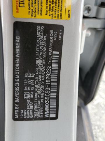 WMWXS5C59FT829232 - 2015 MINI COOPER 灰色 照片 12