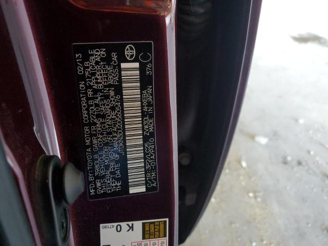 JTDKN3DU2D5605476 - 2013 TOYOTA PRIUS 勃艮第红 照片 12