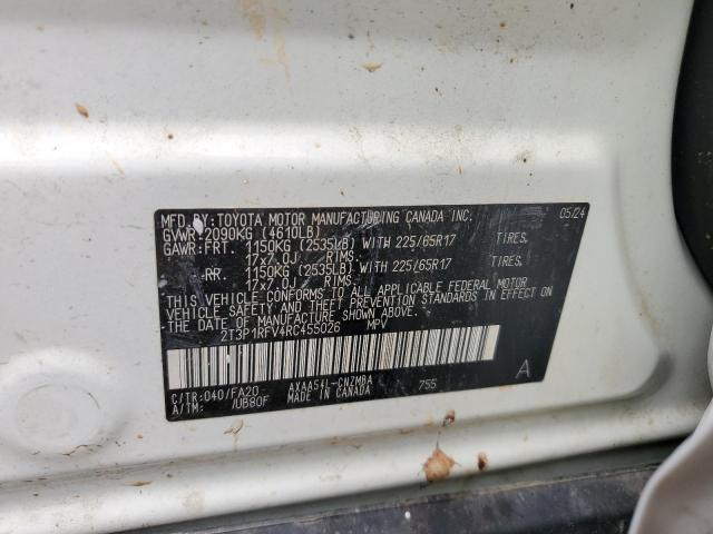 2T3P1RFV4RC455026 - 2024 TOYOTA RAV4 XLE Weiß Foto 13