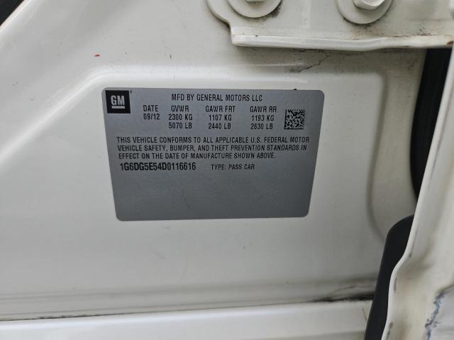 1G6DG5E54D0116616 - 2013 CADILLAC CTS LUXURY COLLECTION Ақ фото 10