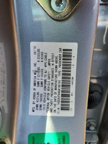 1HGCR2F84GA198745 - 2016 HONDA ACCORD EXL SILVER photo 12