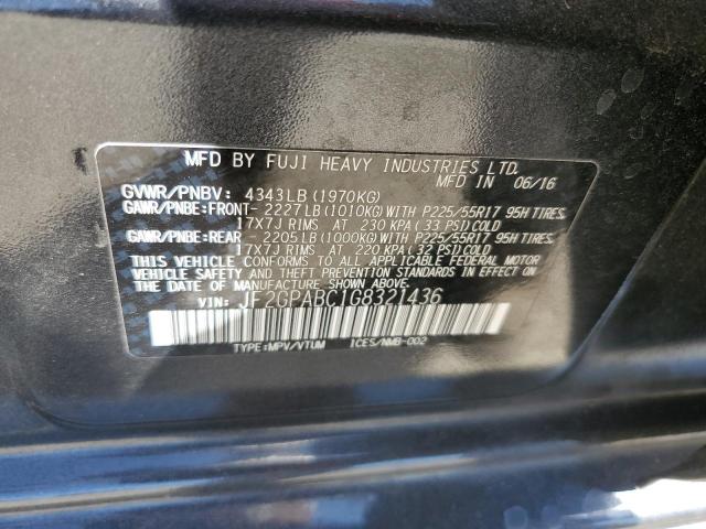 JF2GPABC1G8321436 - 2016 SUBARU CROSSTREK PREMIUM გრაფიტი ფოტო 14