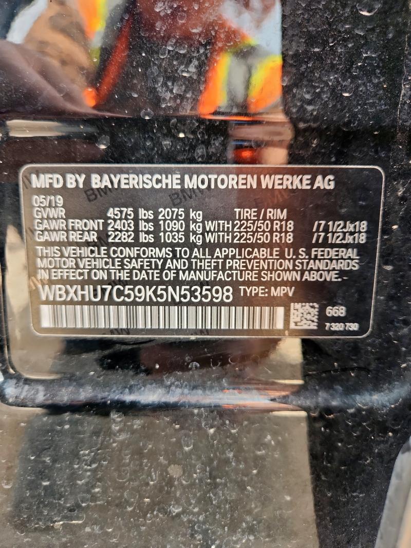 WBXHU7C59K5N53598 - 2019 BMW X1 SDRIVE28I BLACK photo 13