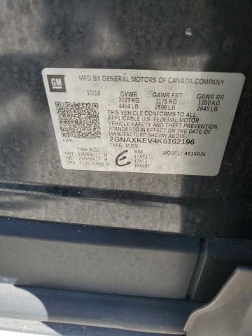 2GNAXKEV4K6162196 - 2019 CHEVROLET EQUINOX LT GRAY photo 13