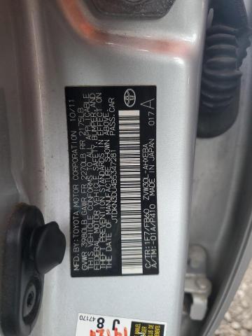 JTDKN3DU4B5347281 - 2011 TOYOTA PRIUS GRAY photo 13