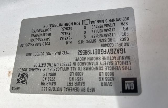 1GAZGYFG0E1198563 - 2014 CHEVROLET EXPRESS G3 LT Ağ foto 10