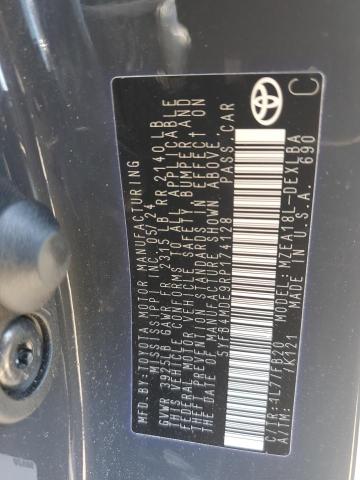 5YFB4MDE9RP174128 - 2024 TOYOTA COROLLA LE გრაფიტი ფოტო 12