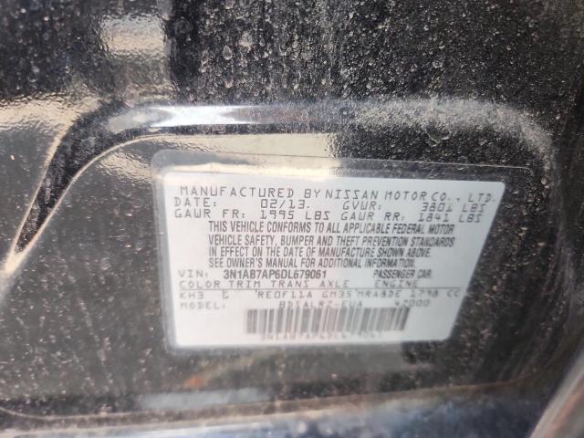 3N1AB7AP6DL679061 - 2013 NISSAN SENTRA S BLACK photo 12